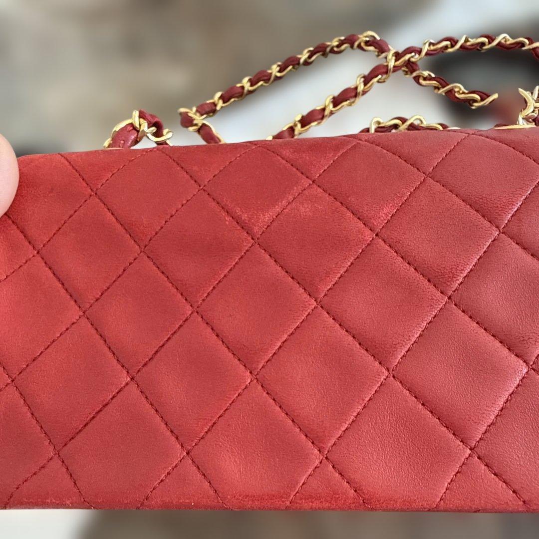 CHANELシャネル　マトラッセチェーンウォレット　プッシュロック　ラムスキン