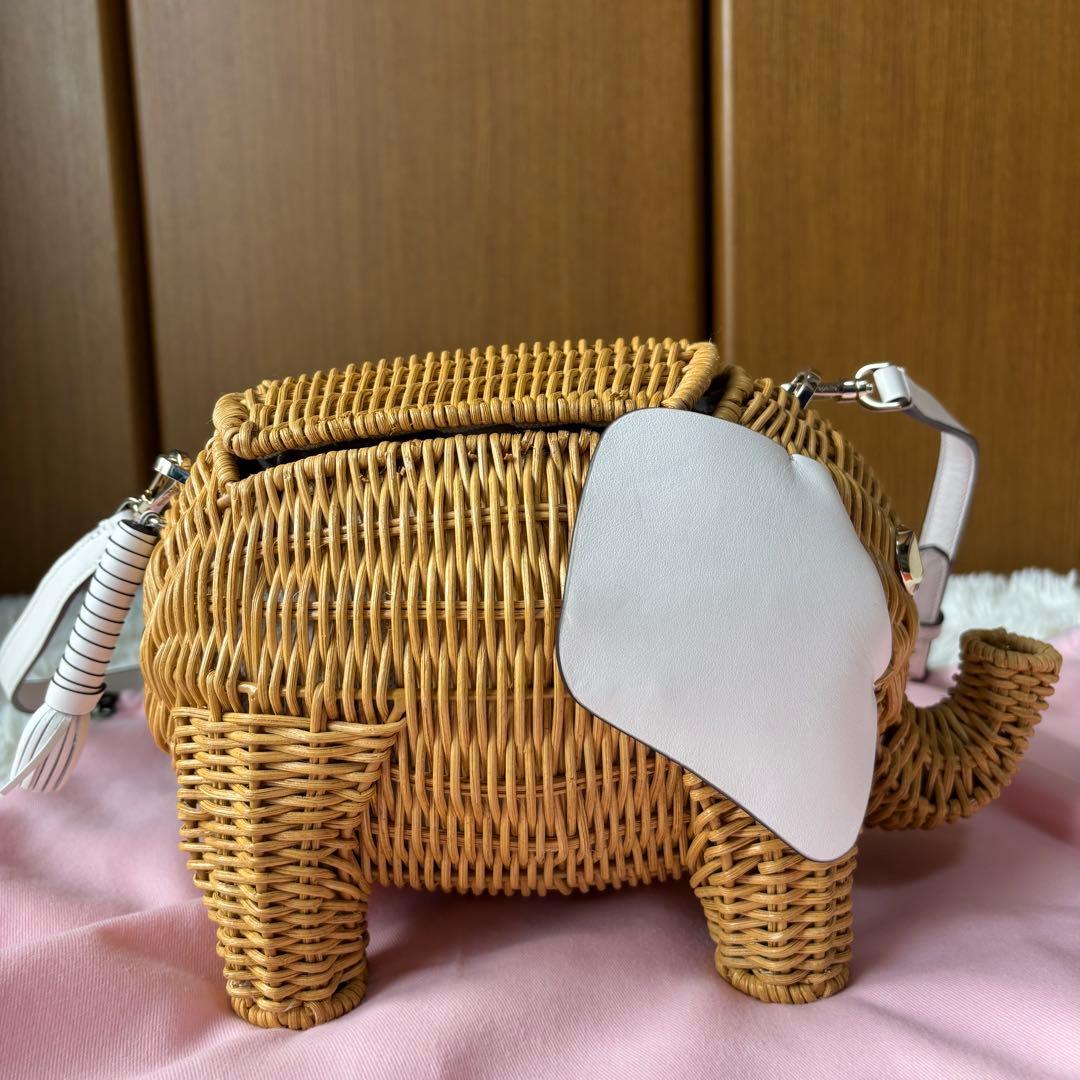 ✨️極美品 ケイトスペード エレファント かごバッグ タグ 保存袋付 斜め掛け
