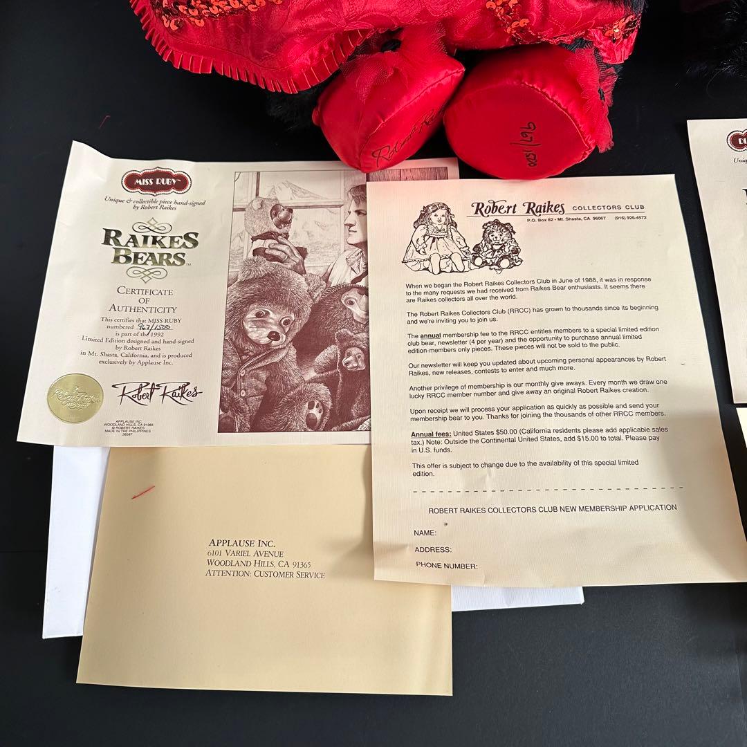 テディベア　Robert raikes bears 木彫り　海外作家レイクスベア