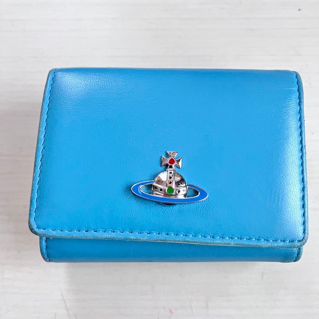 Vivienne Westwood ヴィヴィアンウエストウッド三つ折り財布 水色