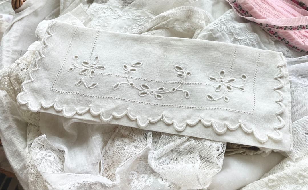 フランスアンティーク 刺繍ポーチ アンティーク雑貨