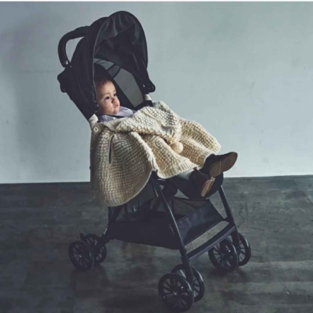 MARLMARL polka マールマール　フード付きポンチョ ecru