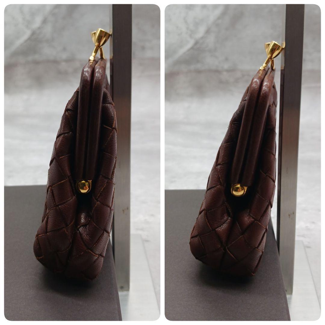 ✨希少✨ ボッテガヴェネタ ケース 小銭入れ がま口 イントレチャート 茶