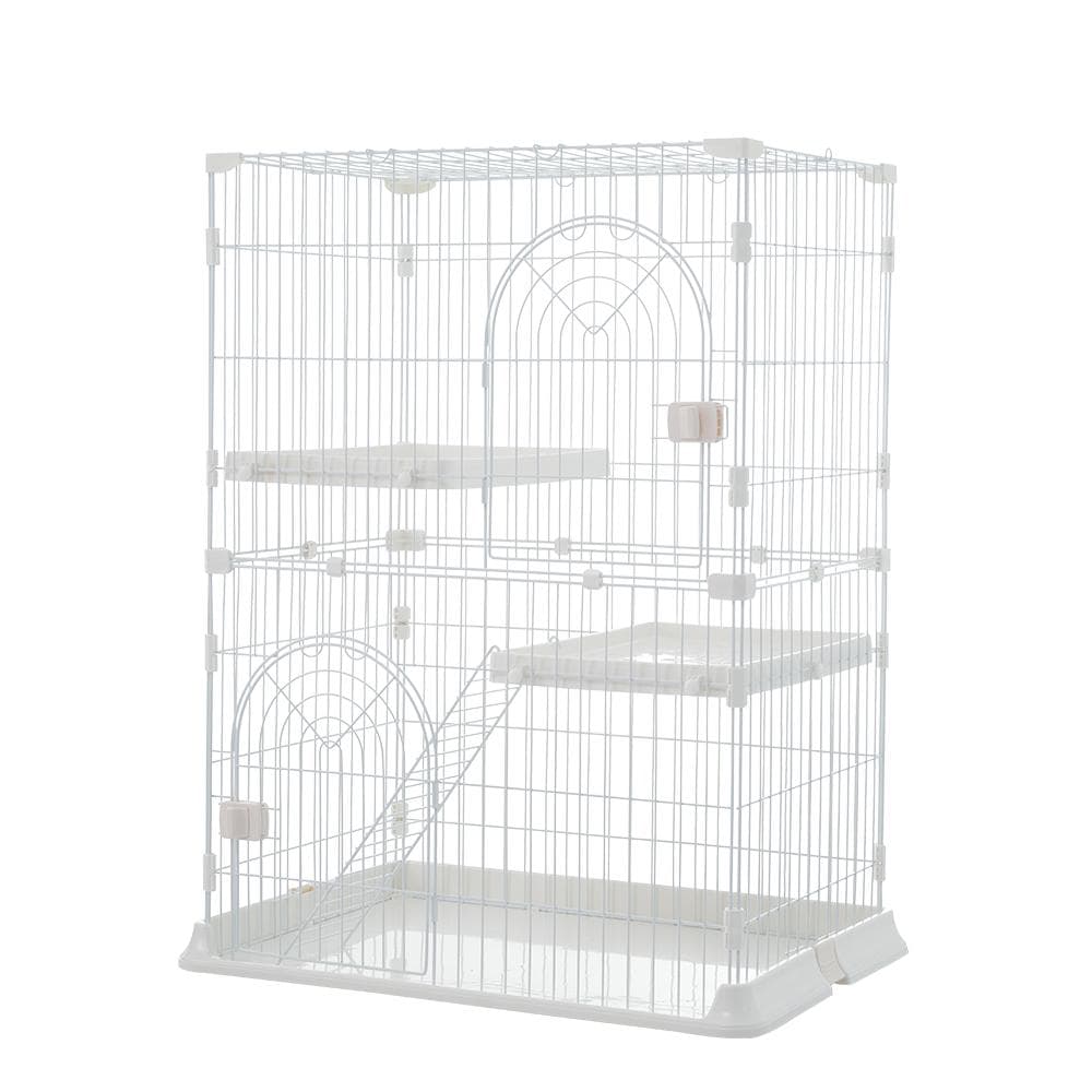【ホワイト】猫ケージ キャットケージ 2段 猫ゲージ 多段 脱走防止ペットケージ 楽天市場】【ポイント5倍☆2/10 0:00〜23:59】 猫 ケージ 2段 3段