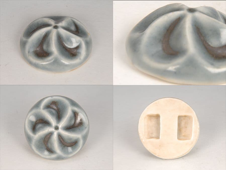 真作】希少小品 帯留（呉須） 河井寛次郎