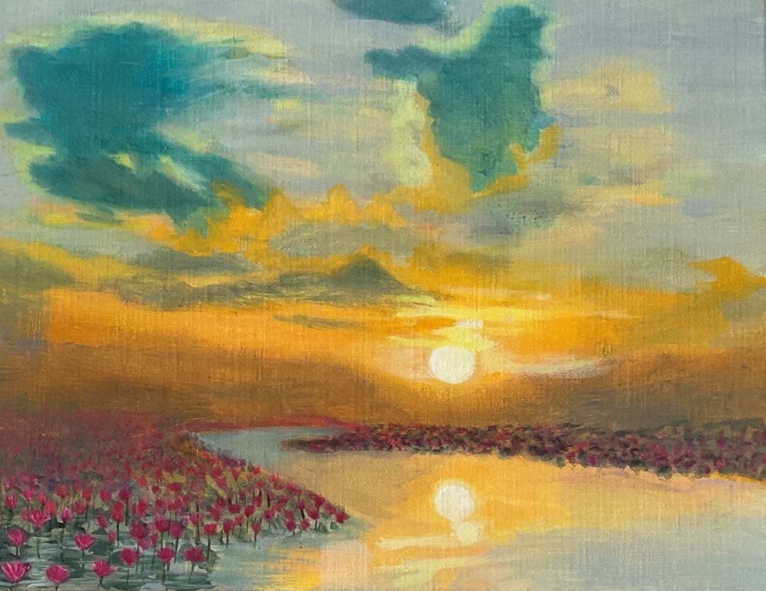 291 絵画 油彩 油絵 静物画 仁科会会員 永井忠雄 椿