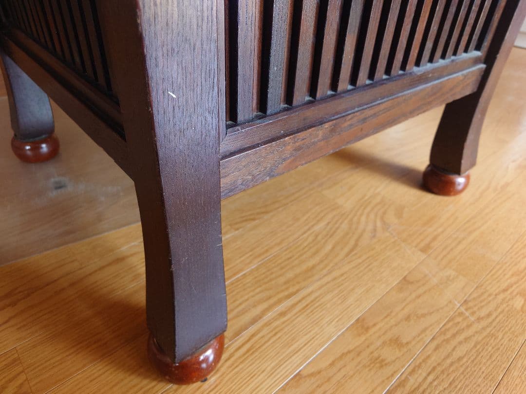 九州民芸家具　火鉢炉付卓子回転台付　ダイニングテーブル　銅製火床　囲炉裏テーブル