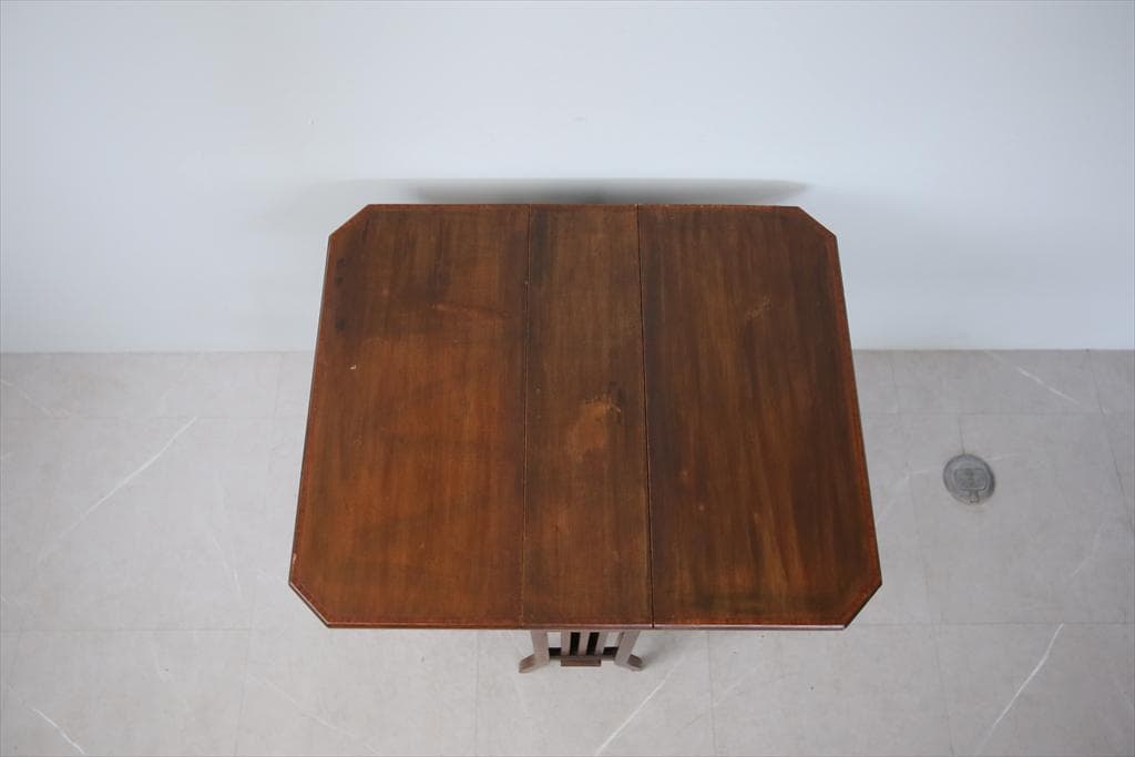 英国アンティーク木製ゲートレッグテーブル/ダイニング机/バタフライ