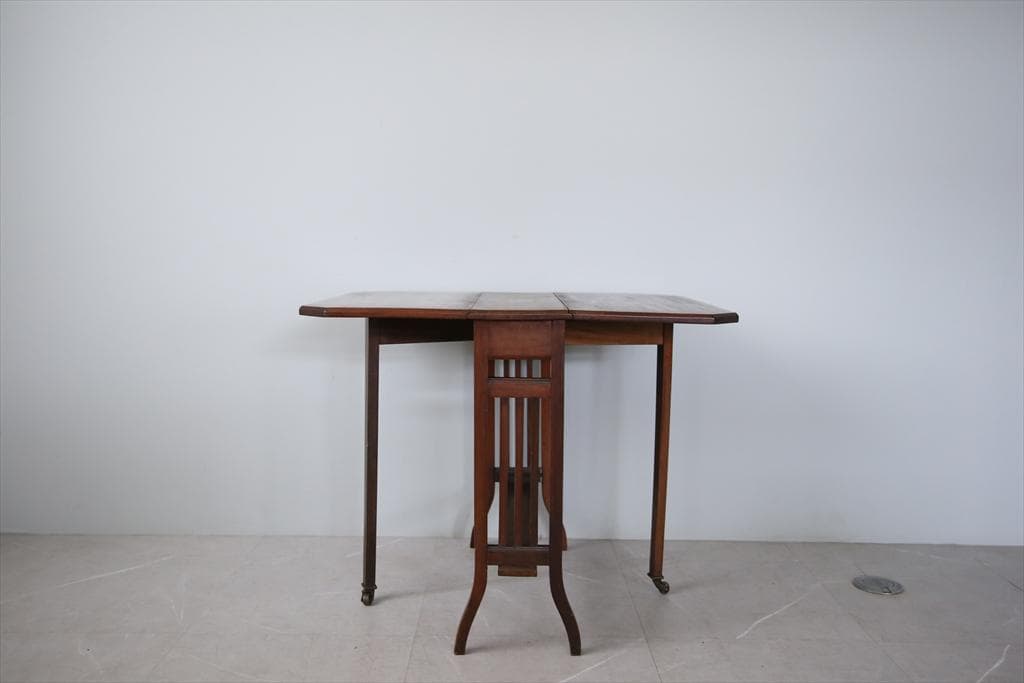 英国アンティーク木製ゲートレッグテーブル/ダイニング机/バタフライ