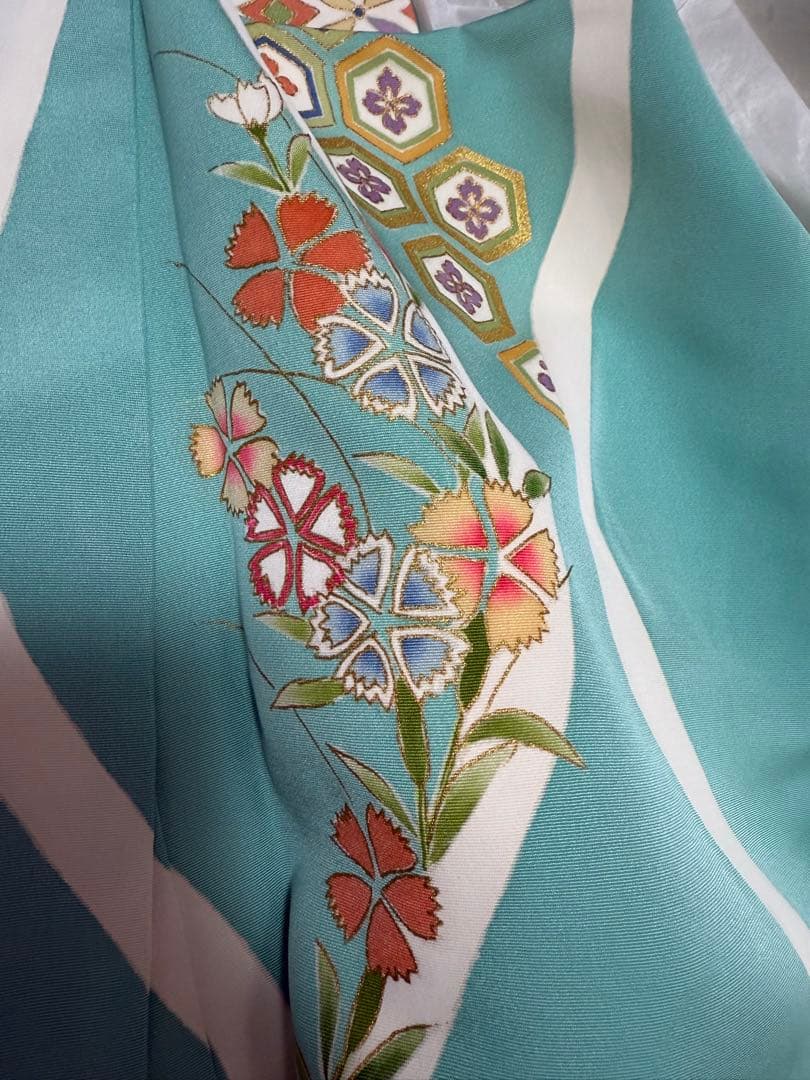 美術友禅振袖 吉祥立涌四季草花別誂え証書付き 長襦袢 新品袋帯 - メルカリ