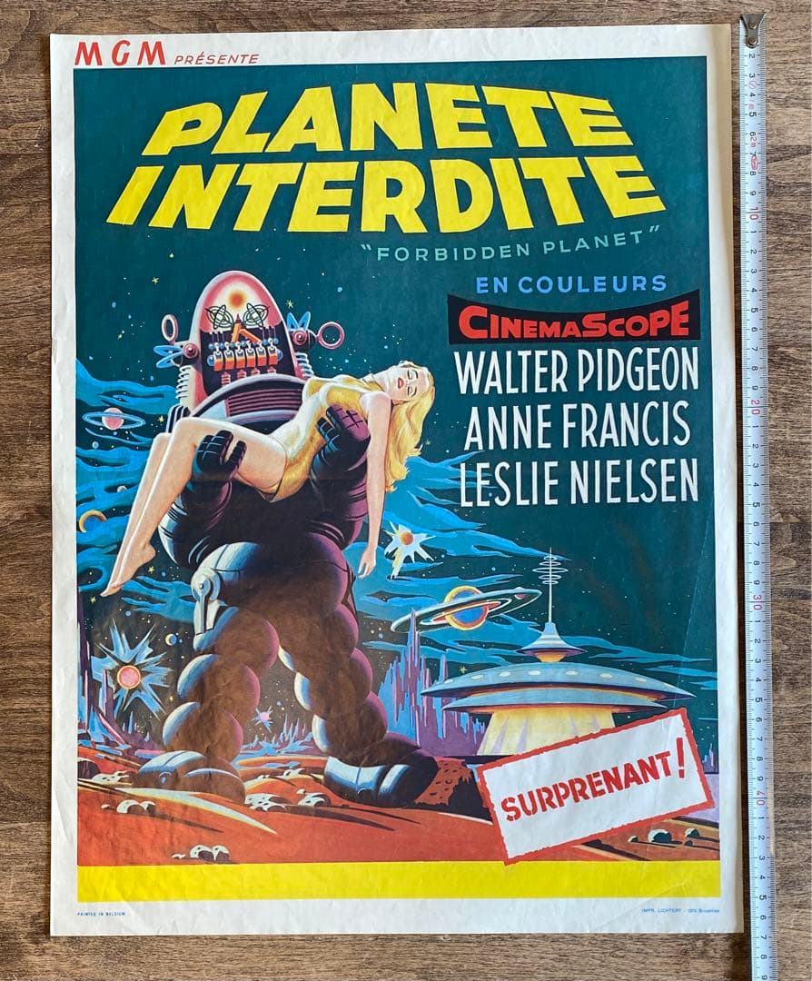 MGM映画「禁断の惑星」 / 1956 / オリジナルポスター / レア/ 美品