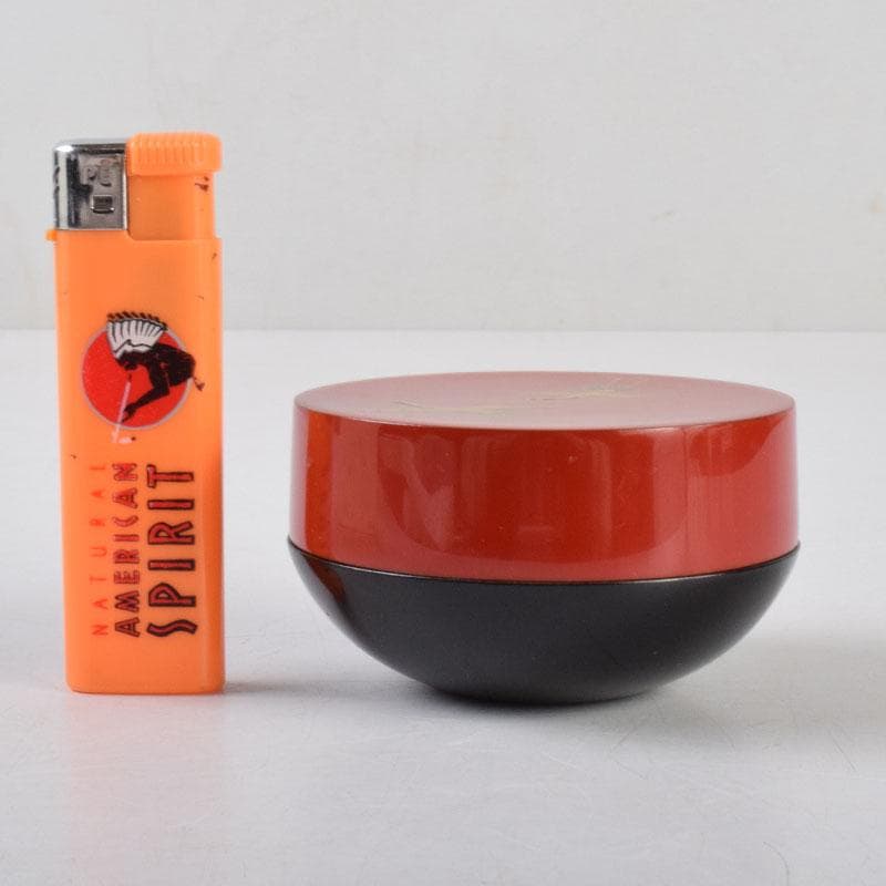 茶道具　中村湖彩作　鶴蒔絵　黒赤茶器　共箱　V　8582