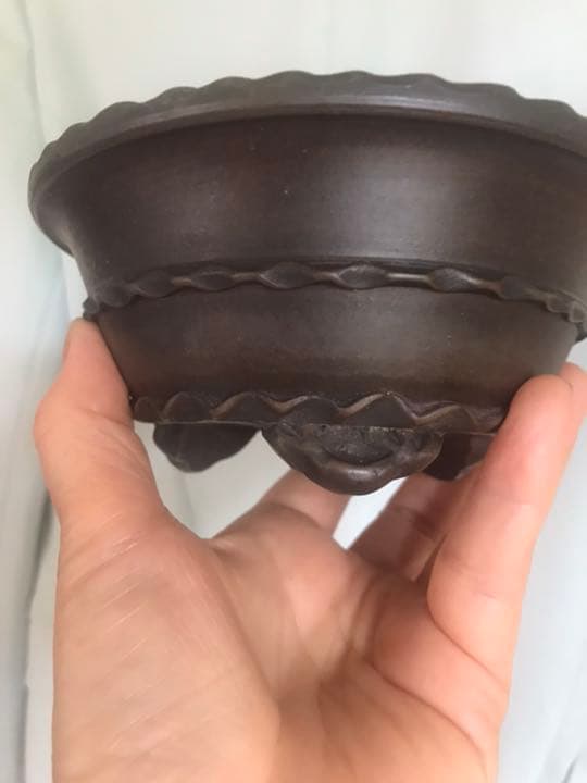 盆栽鉢　時代小品盆栽鉢紫泥落款有山野草お洒落鉢　盆栽鉢