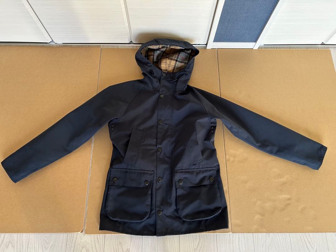 バヴァー Barbour ネイビー ジャケット ノンオイル　Hooded 36