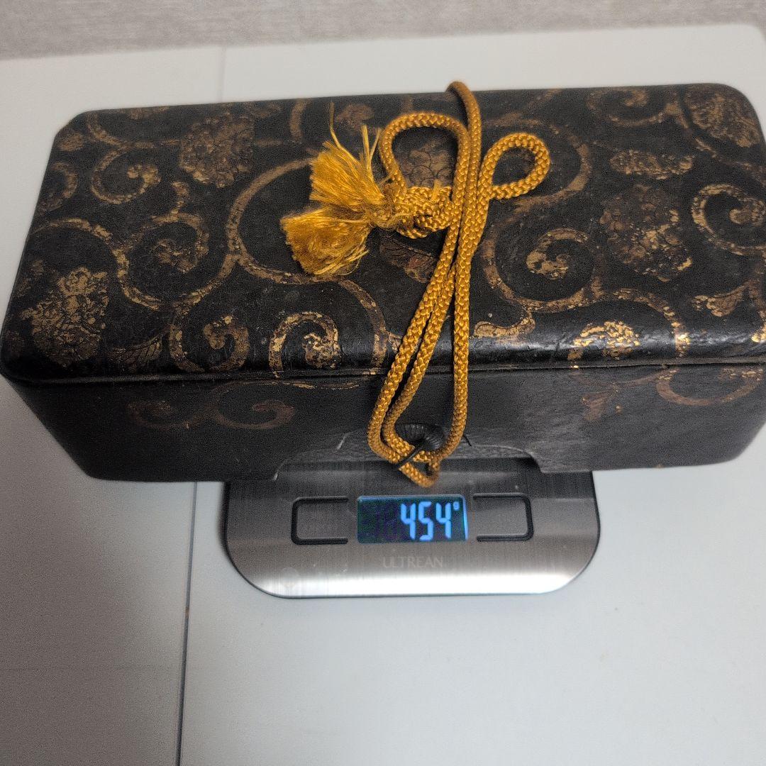 時代物　梨木　文箱　漆箱　漆器 収納箱 金色模様
