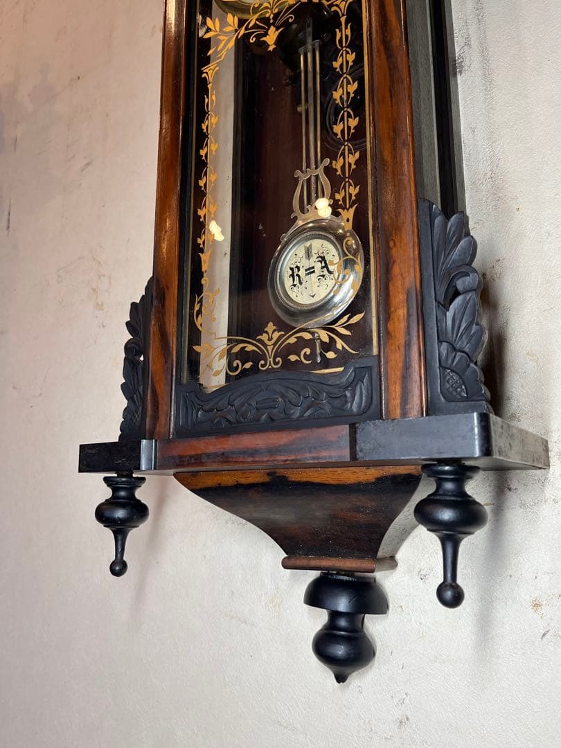 精工舎　黒柿　柱時計　古時計　振り子　ゼンマイ　ユンハンス　アンティーク　レトロ