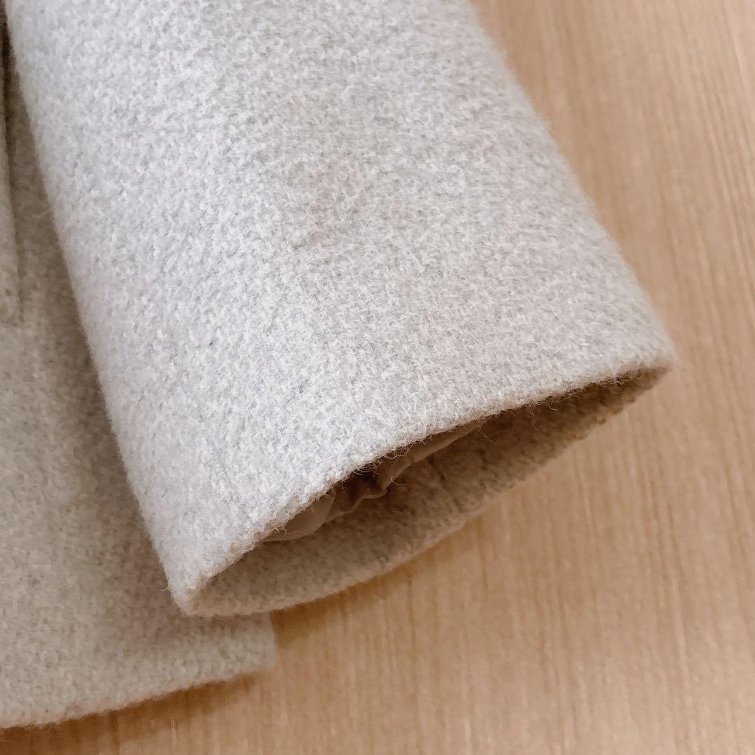 1123】アナイ アンゴラショートコート ライトグレー 36 1123】アナイ