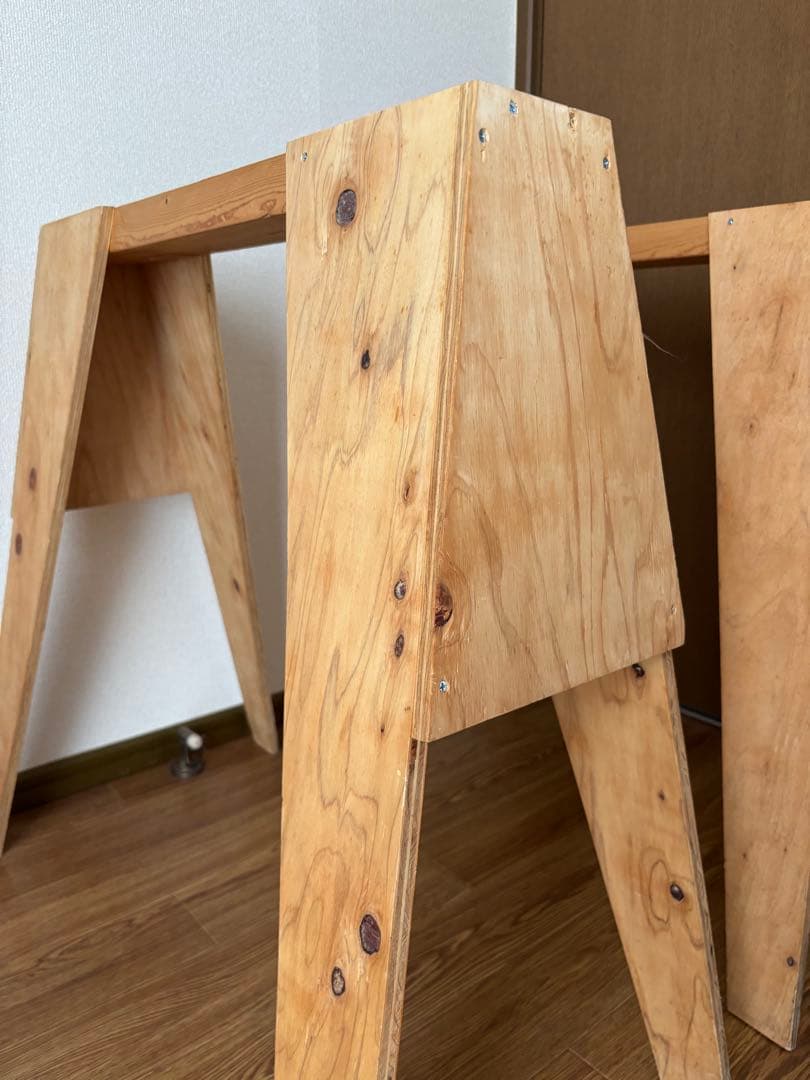 作業台 作業馬 テーブル脚 DIY 木工 スタッキング 天然木 2個セット