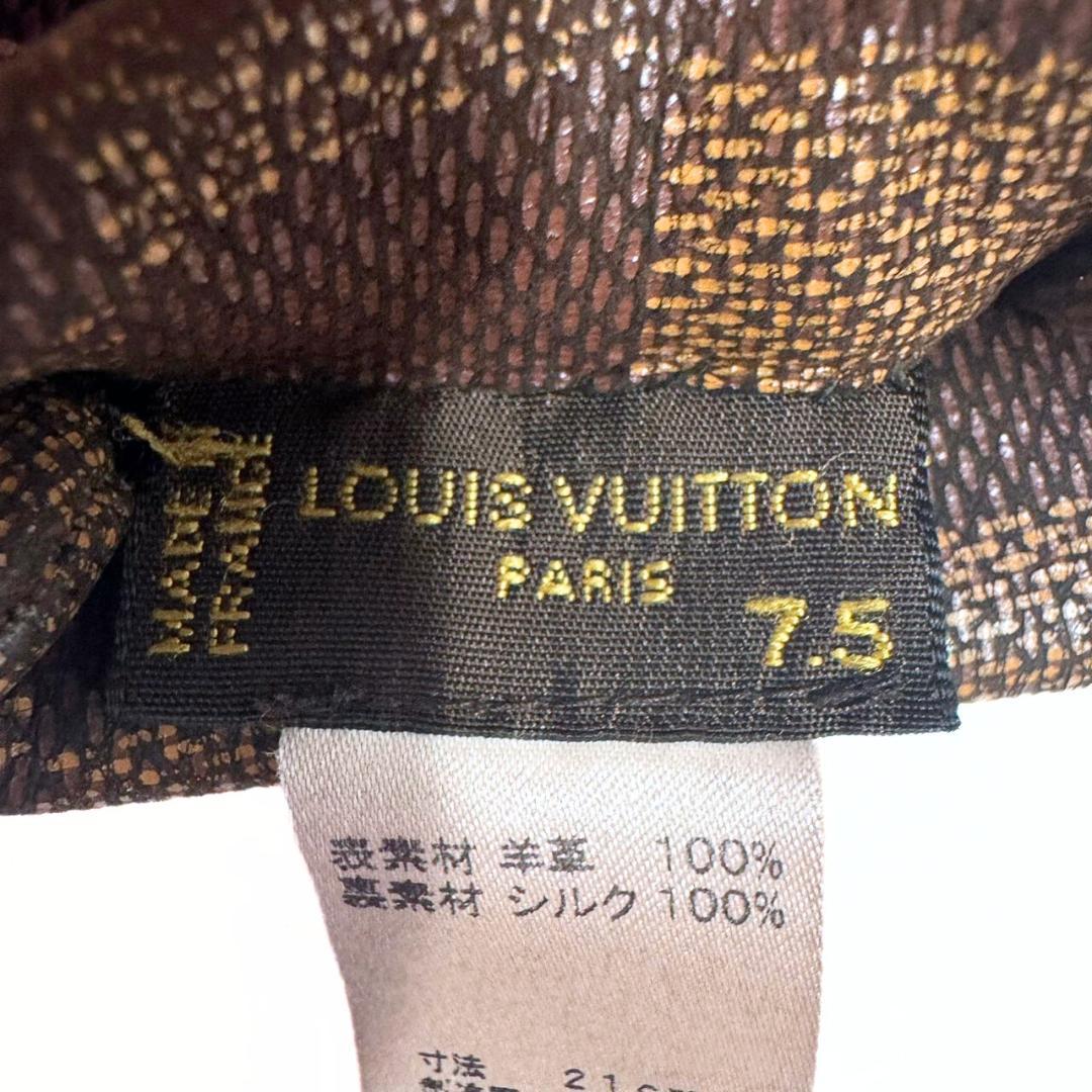 ルイヴィトン レザーグローブ ＃7.5 ラムスキン ダミエ 手袋