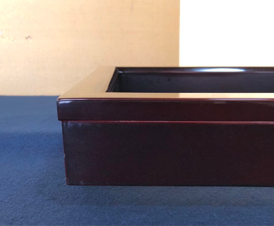 割引❗️《レ》溜塗 青海波蒔絵 炉縁 村田宗覚造 共箱 元箱　251024い6