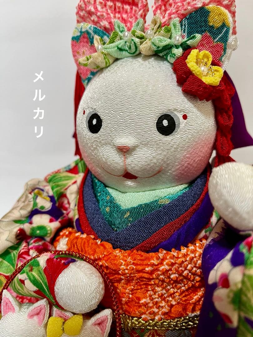 ㉓ 【ねこの創作人形】まねき猫 ちりめん細工 縮緬細工 招き猫