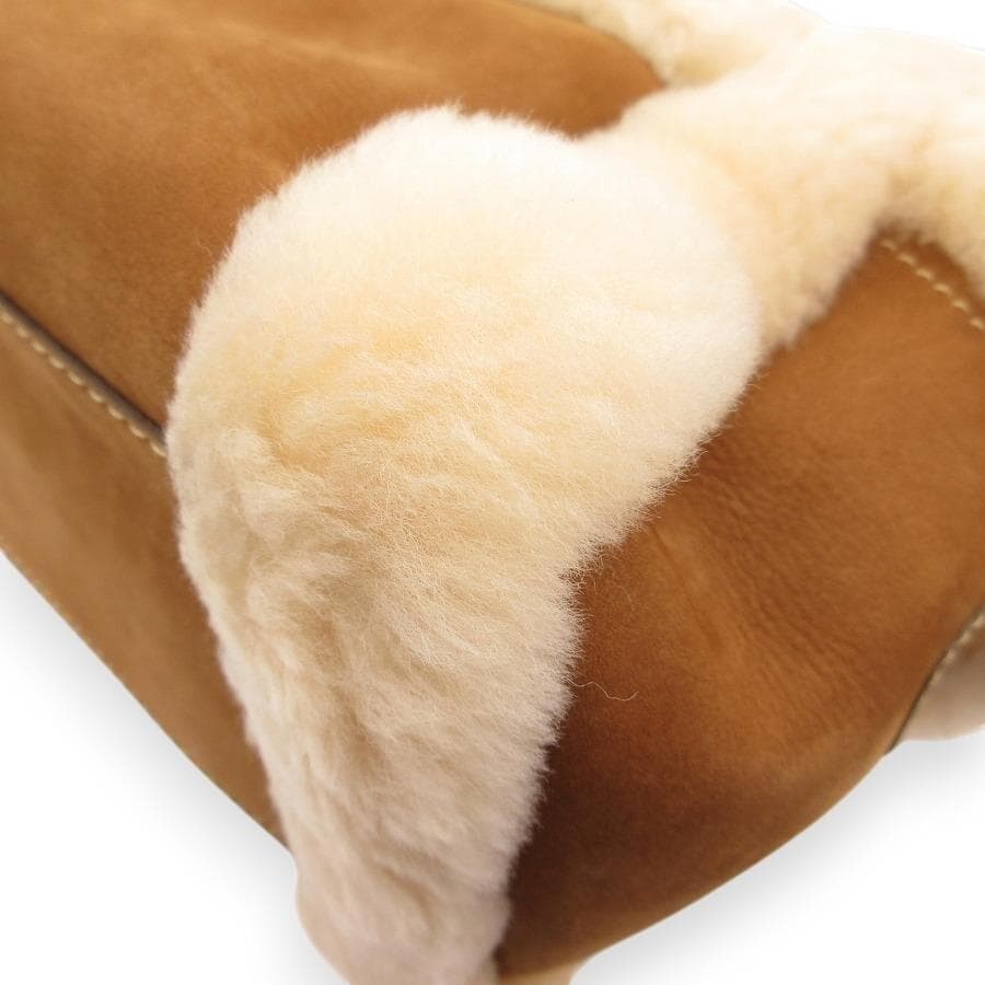 超美品 銀座かねまつ ムートンバッグ レザー 30-25120403