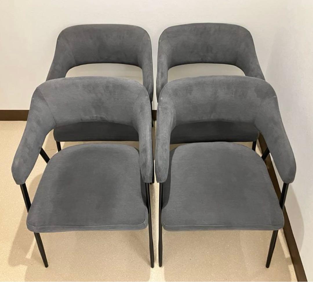 【直接お渡し限定】 ニトリ ダイニングテーブル チェア4脚 グレー ライトグレー