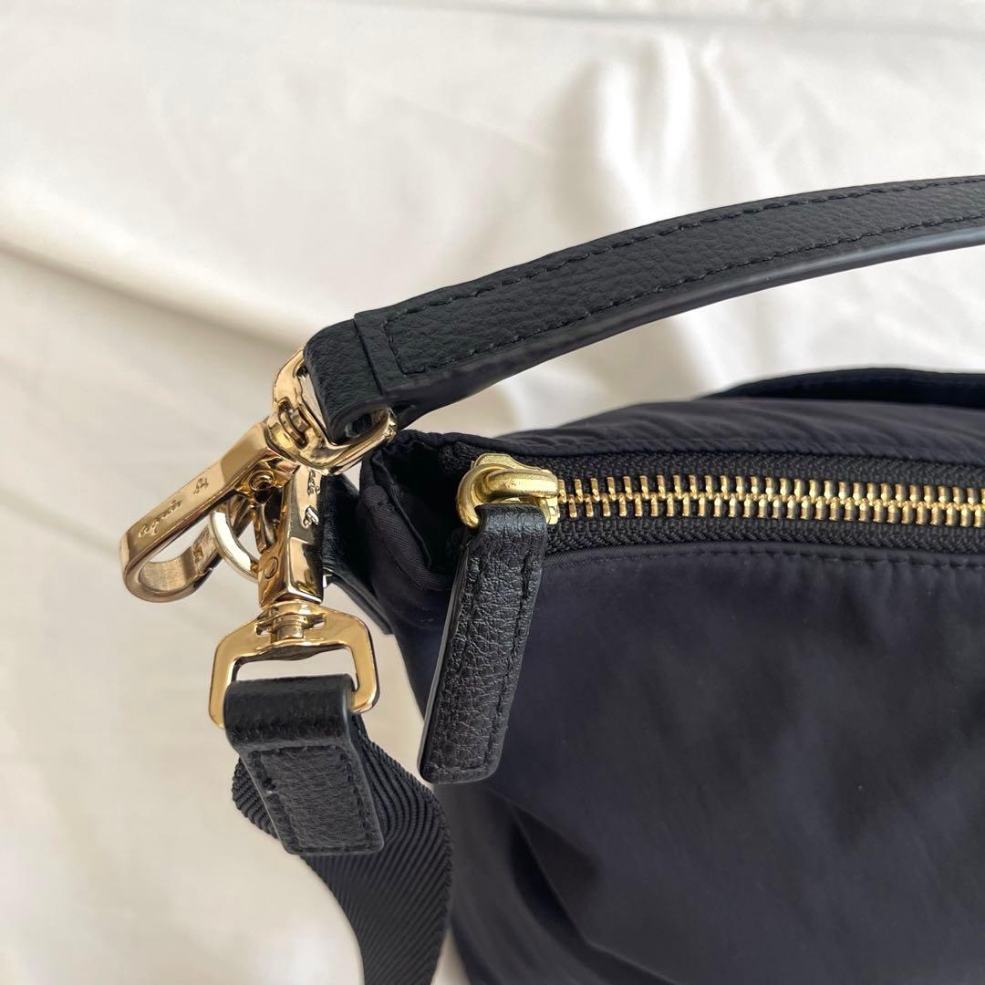 【美品】agnes b. アニエスベー　2way ショルダーバッグ　ロゴチャーム