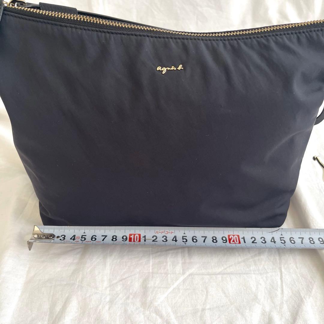 【美品】agnes b. アニエスベー　2way ショルダーバッグ　ロゴチャーム
