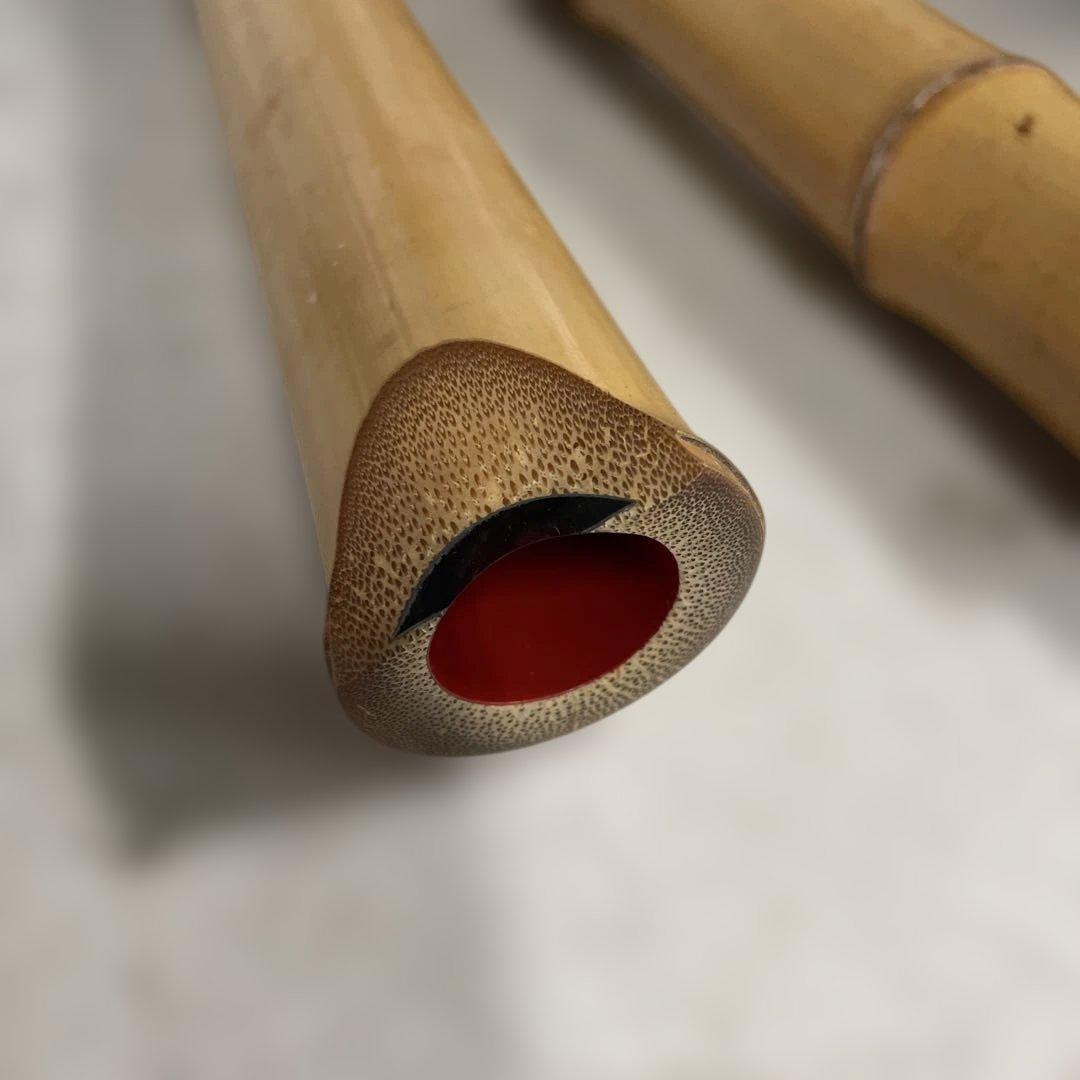 が う様 尺八本体 竹製 革製キャップ付き 和楽器 音楽 管楽器