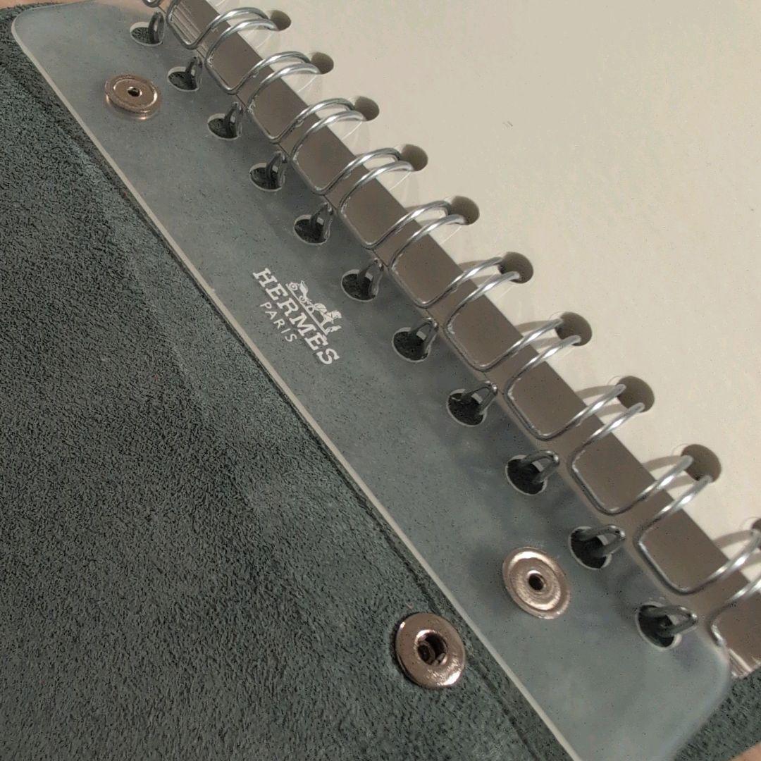 未使用級✨HERMES リングノート メモ帳 レザー ブルー系 - メルカリ