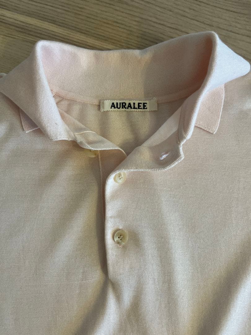 【AULAREE】silk knit short polo 半袖ニット1