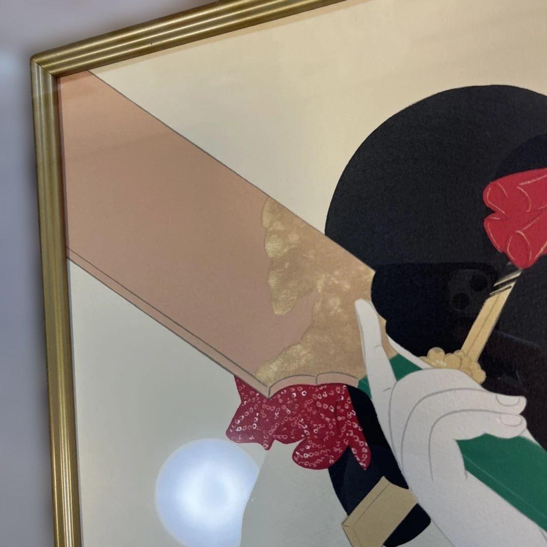 伊東 深水「羽子」リルトグラフ版画 横69センチ✖️縦66センチ厚み5センチ