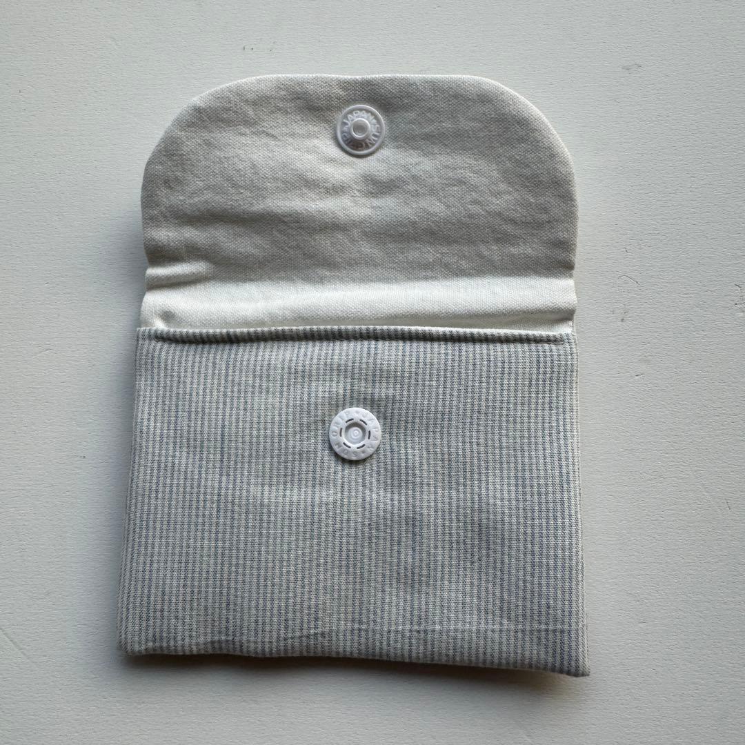 バインダーカバー A6 水色ストライプ カードポーチ付