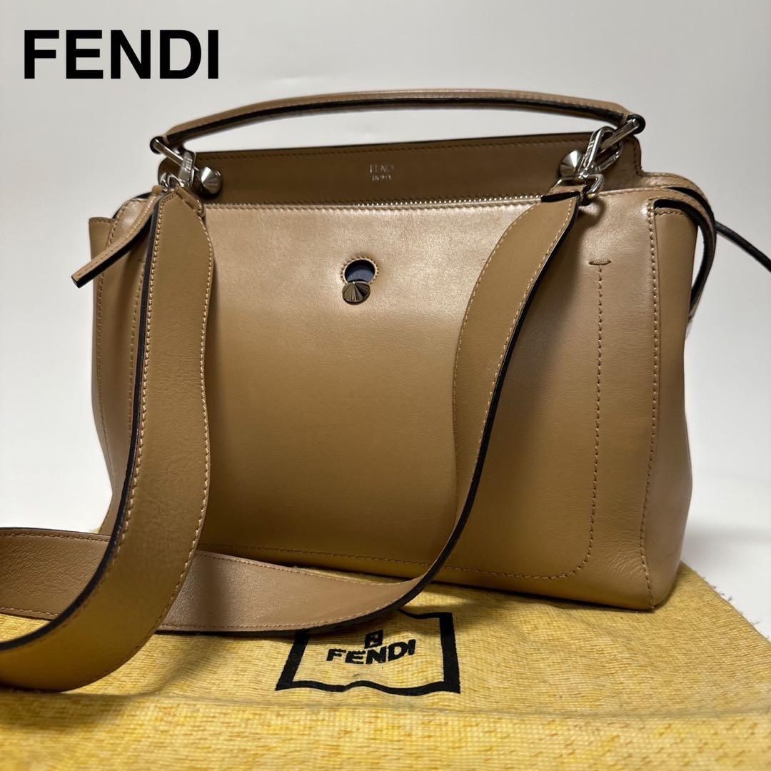 p83【極美品】フェンディ　ドットコムレザー　2wayショルダーバッグ ポーチ.