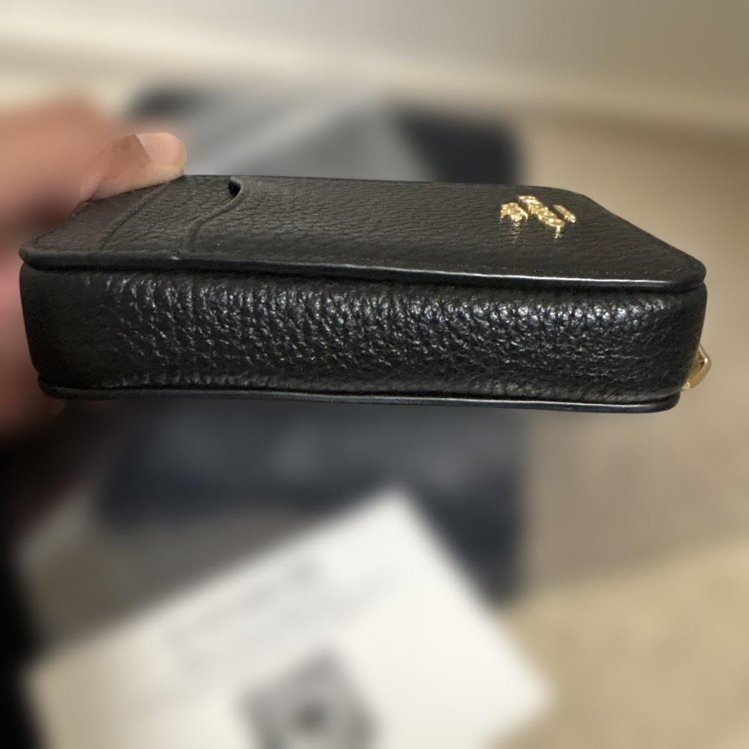 新品・未使用・COACH カードケース ブラック チェーン付 コーチ 小銭入れ