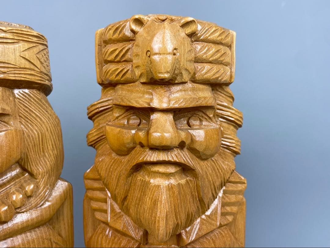 北海道 伝統工芸品 アイヌ ニポポ人形 夫婦円満 縁起物 木製 木彫り