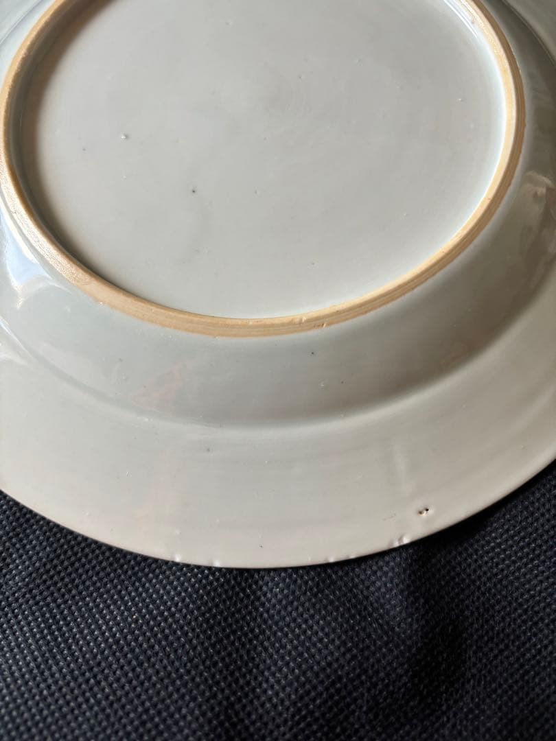 中国古美術 清の乾隆時代 青花 松竹 大皿23cm 染付染付