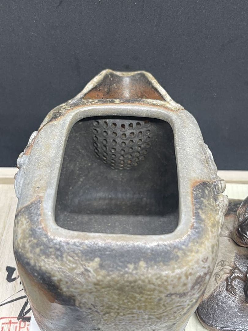 れい様専用] 備前焼 小西陶古 宝瓶 蓋龍付 サンギリ 茶具 茶器 陶芸