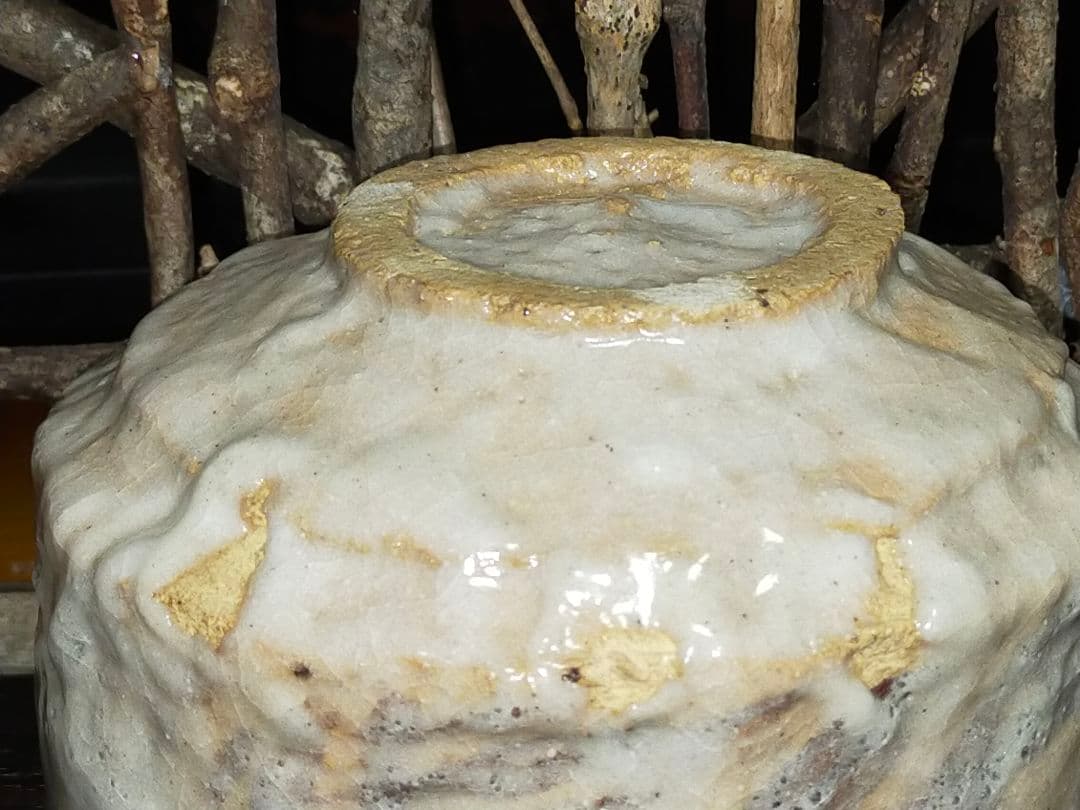 ♥美濃焼　志野　茶碗　無銘　茶道具　骨董　古玩