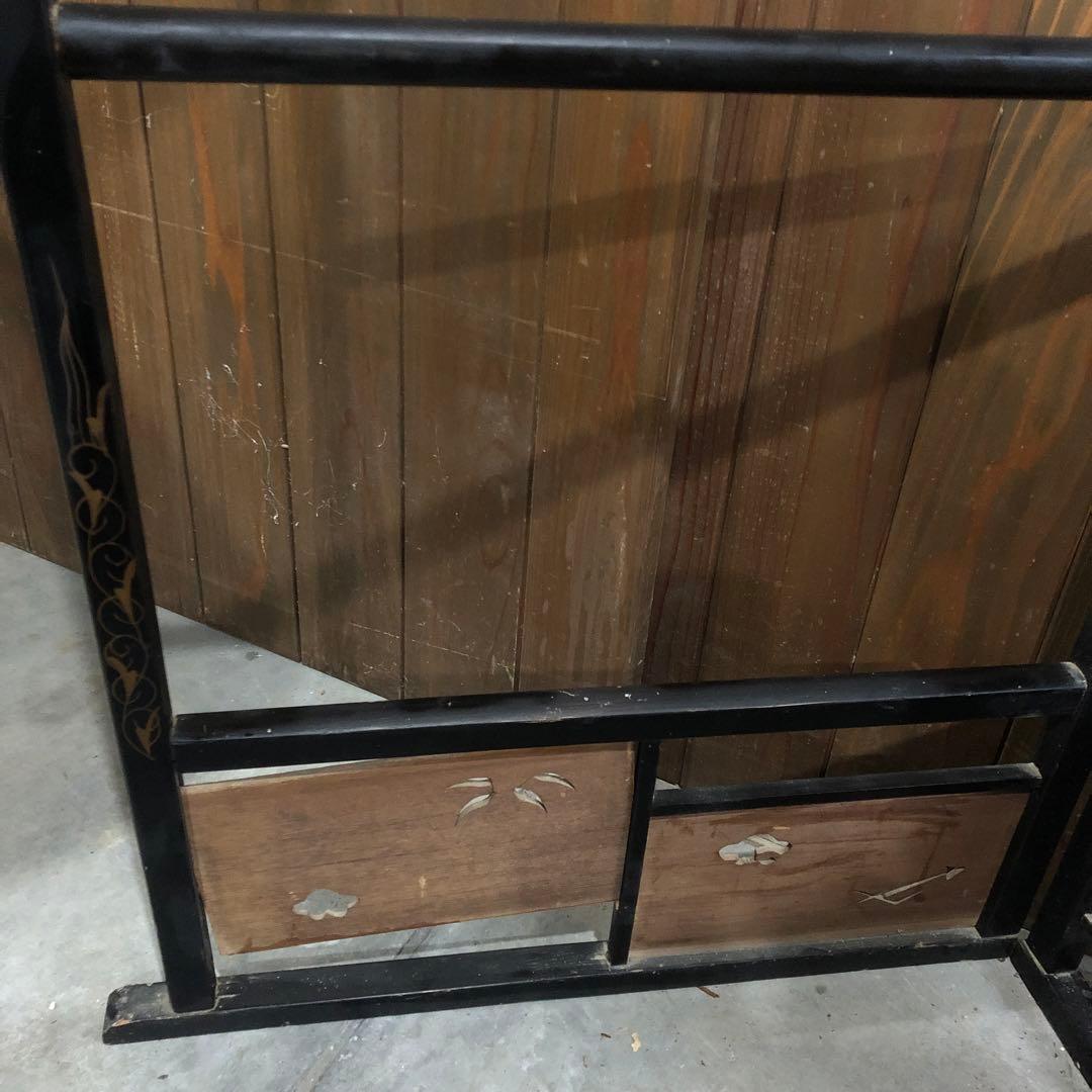 漆塗り衣桁 フック付きふ 衣紋掛 レトロ