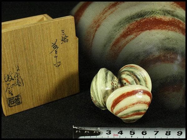 茶道具 三蛤 蓋置 共箱 雛祭り(K-LC868) 茶道具 三蛤 蓋置 共箱 雛祭り(K-LC868)