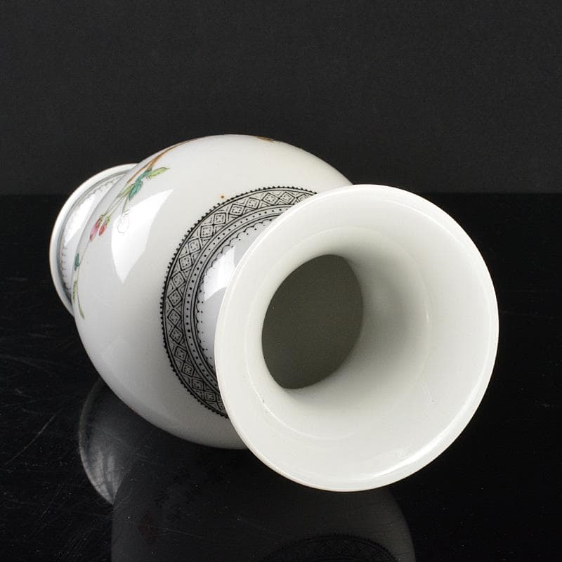 中国中国景徳鎮製粉彩漢詩花鳥文瓶時代箱MR6295