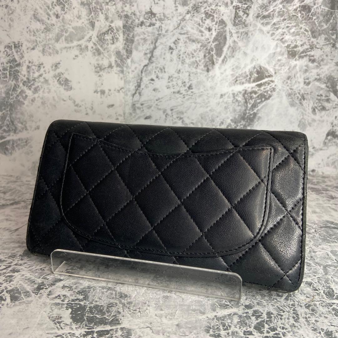 ✨CHANEL✨シャネル長財布マトラッセブラックラムスキン