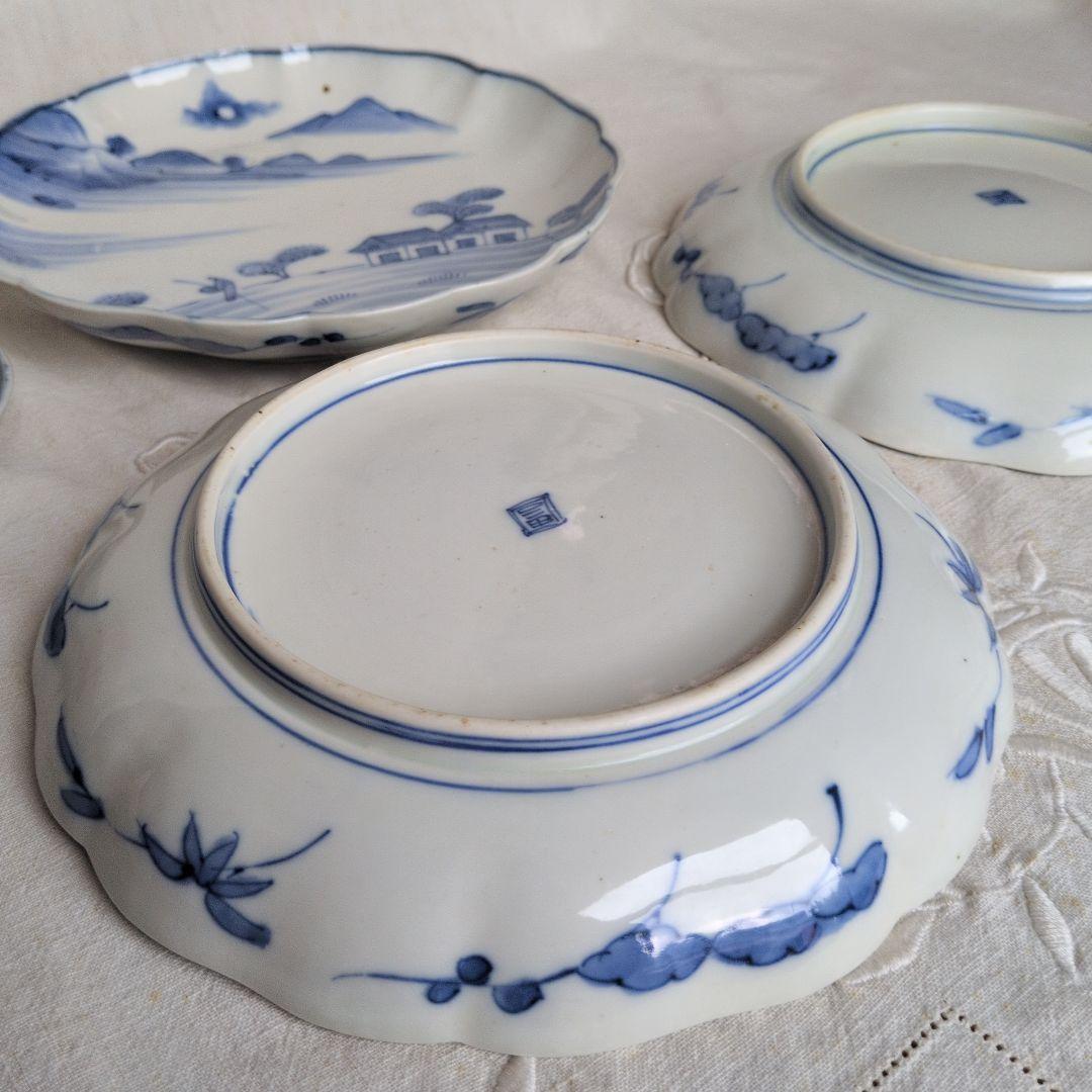 古伊万里 染付 七寸皿 5枚 山水賢人図 - メルカリ