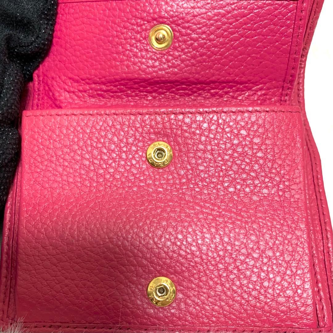 yyytPRADAプラダ　２つ折り財布　サフィアーノレザー　ピンク