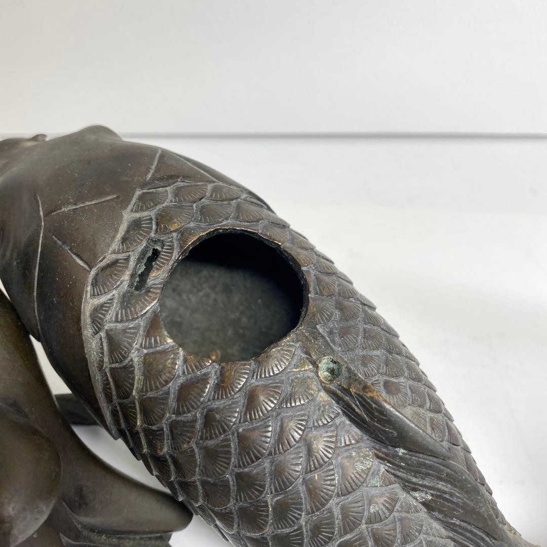 古銅 鯉仙人 大香炉 3859g トコサ 東さ7-1207②