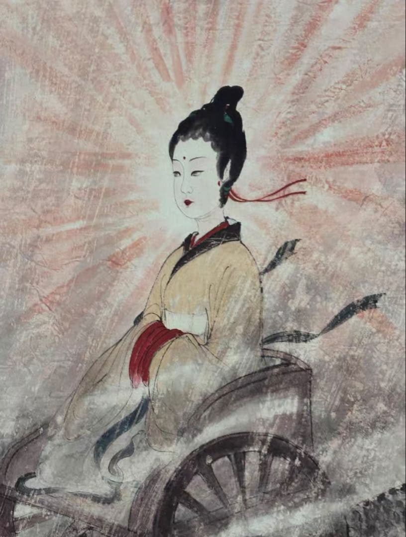 【12月限定価格】傅抱石《雲中君》中堂画｜掛け軸・実物撮影