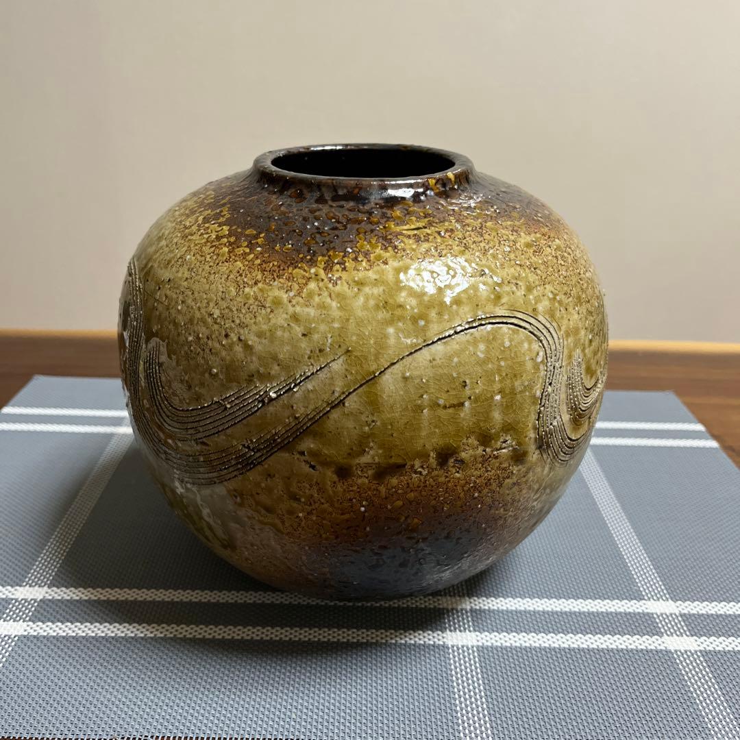 信楽焼 花瓶 三彩作 - メルカリ
