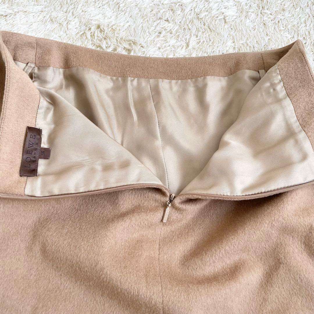 LOEWE ロエベ スカート タイト 膝丈 キャメル38サイズ